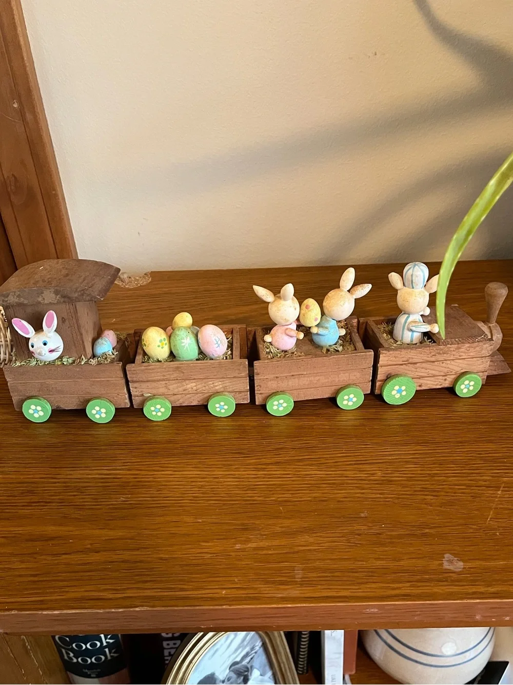 Vintage Wooden Easter Bunny Train